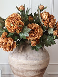 Autumn Orange Peony Stem with Bud Ð Luxury Artificial Flower, High Quality Faux Peony for Fall Decor, Wedding Bouquets & Floral Arrangements silk flower