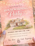 Blooming Housewarming Invitation Template, Spring New Home Party Invite, Editable Canva Moving Celebration Digital Download house warming flower