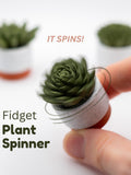 Fidget Plant Spinner: 3D Printed Desk Toy, Stress Relief Gift faux plants