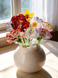 Birth Month Glass Flower Bouquet, Handmade Birth Flower Decor, Mini Glass Flower Arrangement, Birthday Flower Gift for Her, Desk Decor birthday flower