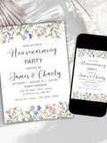 Wildflower Housewarming Invitation Template, Editable Floral New Home Party Invite, Garden Theme Digital Download BTS42 house warming flower