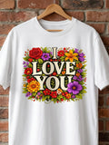 I Love You PNG Ð Romantic Typography T-Shirt Design for Someone Special (Digital Download) Love Romance Flower