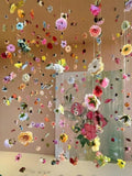 Artificial Silk Flower Curtain, Floating Petal Waterfall Backdrop, Wedding Party Decor silk flower