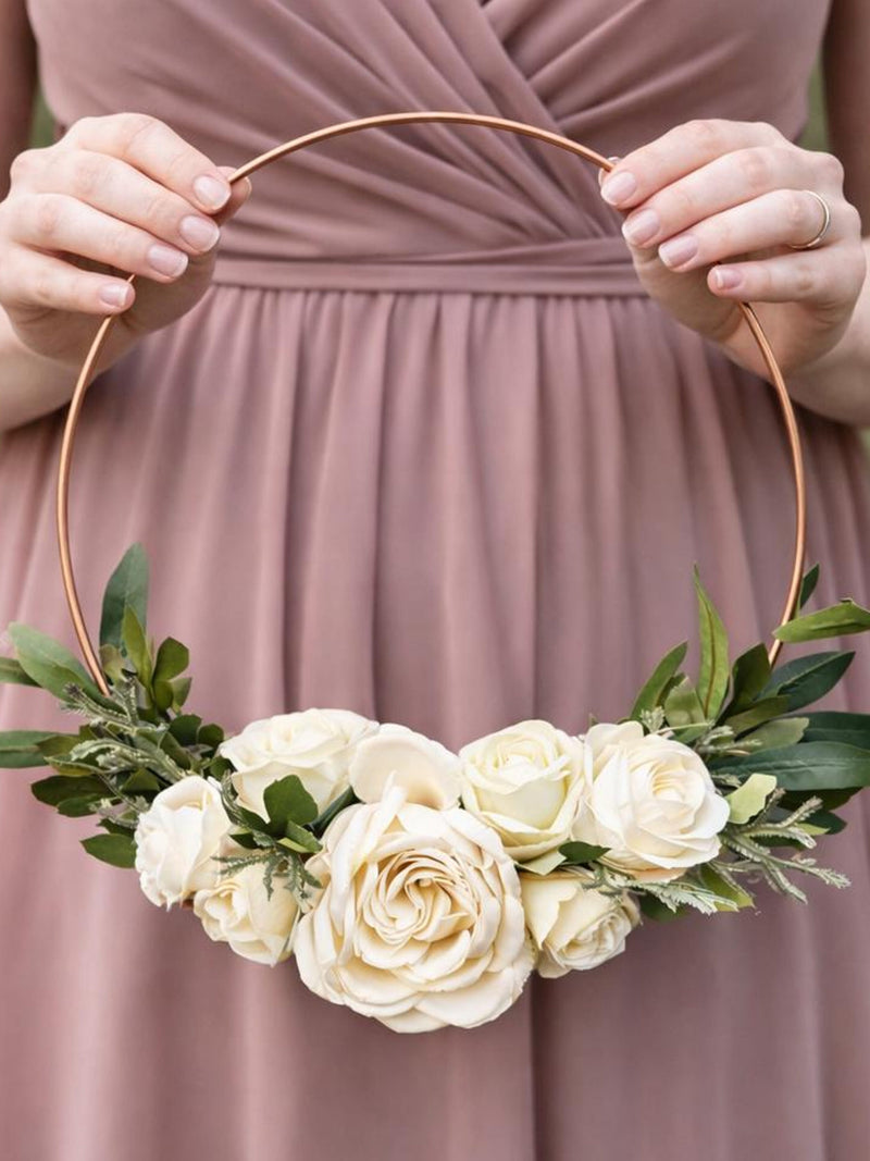 Wedding Hoop Bouquet for Bridesmaids, Floral Ring Bouquet 12 Inch, Modern Bridesmaid Bouquet Alternative, Wedding Flowers, Circle Bouquet wedding flower