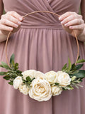 Wedding Hoop Bouquet for Bridesmaids, Floral Ring Bouquet 12 Inch, Modern Bridesmaid Bouquet Alternative, Wedding Flowers, Circle Bouquet wedding flower