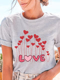 Heart Flowers LOVE Tee | Valentine Romance Graphic T-Shirt Love Romance Flower