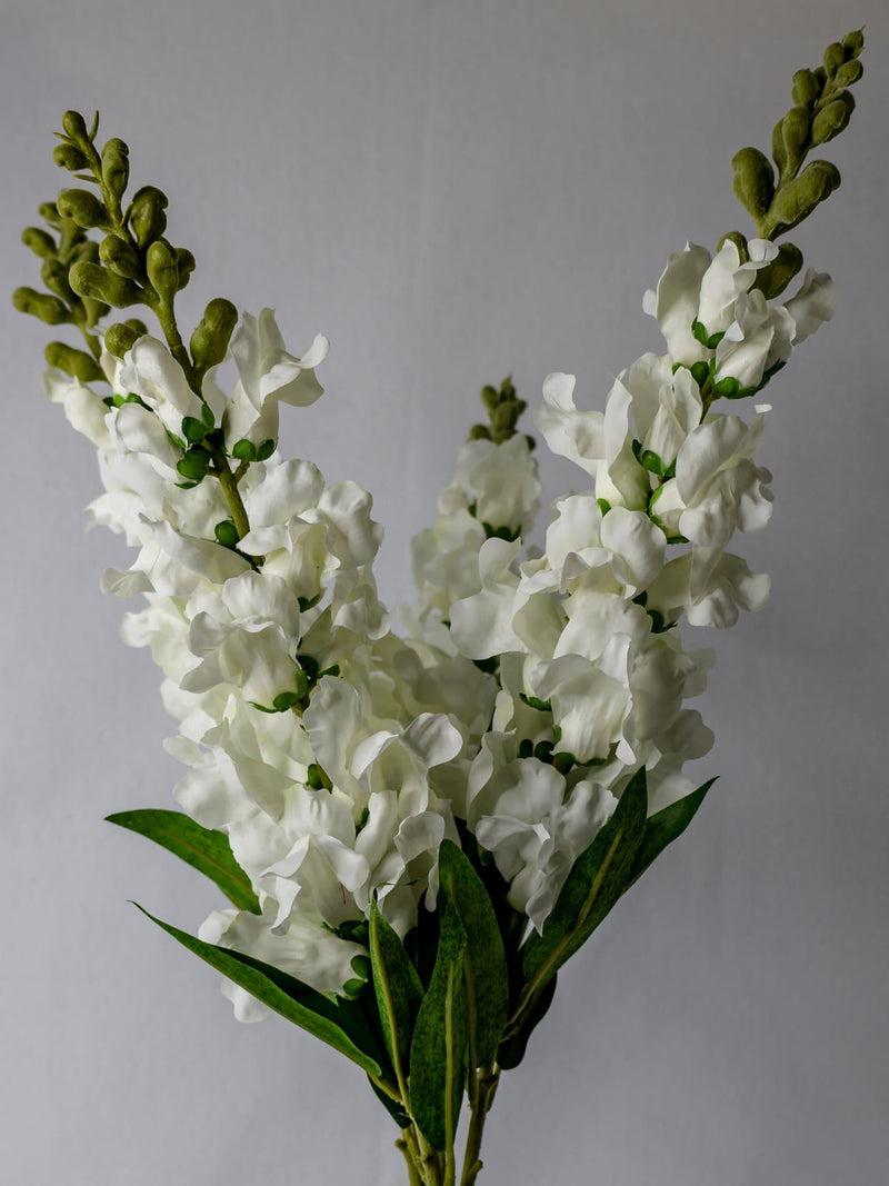 White Snapdragon Artificial Flowers Ð Elegant Faux Floral Stems for Wedding Decor silk flower