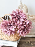 Dusty Mauve Faux Dahlia Stem Ð High Quality Artificial Flower for Wedding, Elegant Floral Arrangement , Event Decor, Home Styling & Gifts silk flower