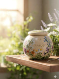 Hand-Painted Floral Ceramic Urn, Wildflower Memorial Jar with Name, Small Keepsake Urn for Ashes sympathy flower