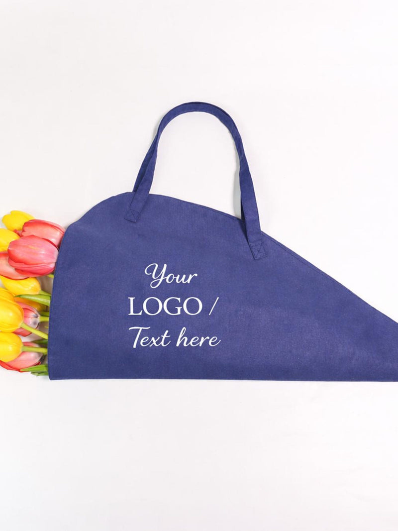 Canvas Bouquet Carrier Bag Ð Floral Gift Tote, Custom Logo Available - Hand Carry L FLOWER DELIVERY