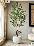 Artificial Evergreen Olive Tree, Realistic Faux Plant, 6.5 Ft Boho Modern Decor faux plants
