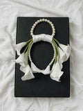 Calla Lily Pearl Bridal Bouquet, Wedding Flower Arrangement Keepsake bouquet wedding flower