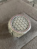 Flower of Life Vitruvien Ring, Silver Leonardo Da Vinci's Ring, Engagement Gifts For Couples ANNIVERSARY