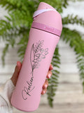 Personalized Owala Tumbler with Birth Month Flower Engraving, Custom Name Owala Water Bottle, Engraved Travel Mug, Birthday Gift for Her birthday flower