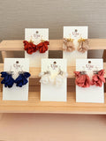 Silk Tsumami Flower Earrings Modern Japanese Handmade silk flower