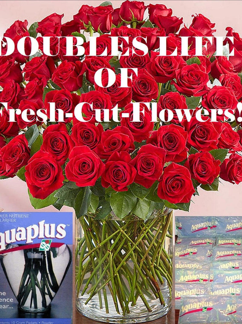 20 Packages AQUAPLUS Fresh-Cut Flower PRESERVATIVE - Keeps Flowers in Vase Alive 2 Times LONGER! Excellent Product! FLOWER DELIVERY