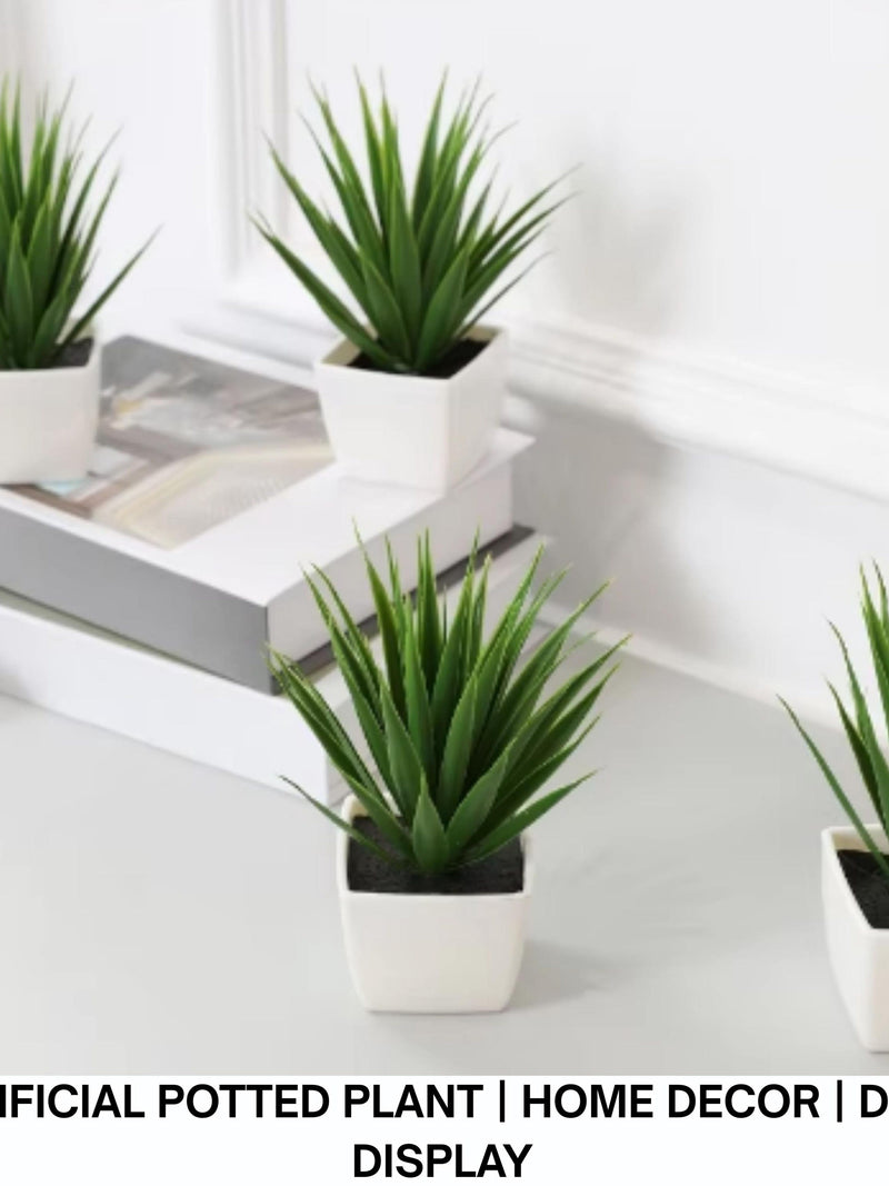 Mini Artificial Plant in Pot | Faux Desk Plant for Office Workers, Apartment Living, Low Maintenance Decor faux plants
