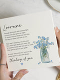 Sympathy Card, Thinking Of You Card, Personalised Remembrance Card, Floral Bereavement Card, Custom Sympathy Poem Card, Forget Me Not Card sympathy flower
