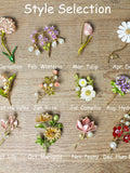 Birthday Flower Brooch, Floral Brooch, Vintage Brooch, Wedding Brooch, Birthday Gift for Her/Mom, Mother's Day Gift birthday flower