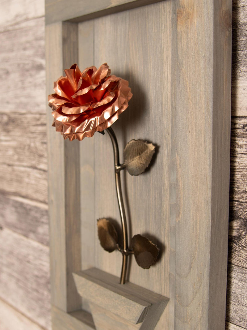 Personalized Gift - Framed Copper Metal Rose for 7th Anniversary ANNIVERSARY
