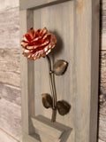 Personalized Gift - Framed Copper Metal Rose for 7th Anniversary ANNIVERSARY