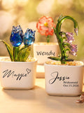 Glass Birth Flower Potted, Bouquet Birth Month Flowers, Wedding Thank You Favor, Bridesmaid Gift birthday flower