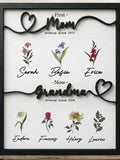 Custom GrandmaÕs Garden Birth Month Flower Sign, Personalized Wooden Plaque with Kids Names, First Mom Now Grandma MotherÕs Day Gift birthday flower