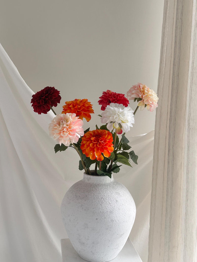 Faux Dahlia, White Dahlia Flowers, Gradient Dahlia, DIY Centerpieces, DIY Wedding Bouquet, Artificial Dahlia Flowers For House Warming gift silk flower