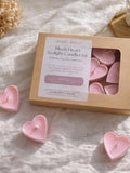 Blush Heart Scented Tealight Candle Kit | Ylang Ylang Currant, Strawberry Champagne, Romantic Home Scent Love Romance Flower