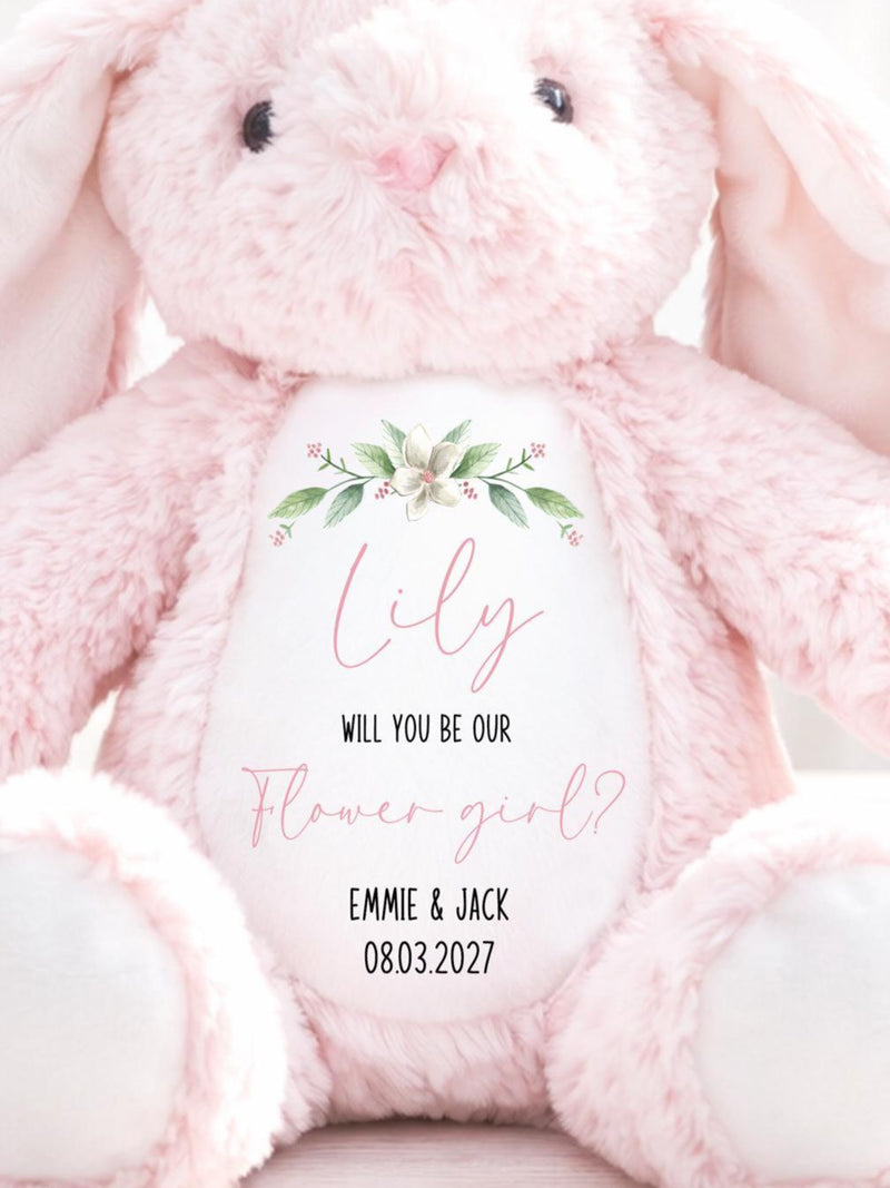 Flower Girl Gift,Personalised Flower Girl Teddy,Wedding Gift,Flower Girl Proposal Gift,Will You Be My Flower Girl? Bridesmaid Proposal wedding flower