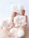 Silk flowers satin organza fabric orchids 10pcs: wedding dresses, hair accessories, veils silk flower