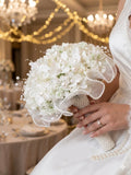 Hanmadde rustic White Hydrangea Bridal Bouquet Wedding Flowers Timeless Bouquet