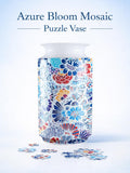 Azure Bloom Mosaic 3D Puzzle Vase, DIY Floral Jigsaw Flower Vase, Modern House Warming Decor, 3D Assembly Art Vase, Fun Craft Gift for Kids house warming flower