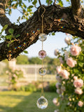 Forget-Me-Not Pressed Flower Suncatcher, Custom Birth Month Flower Sun Catcher with Real Botanicals, Crystal  Chain Wind Chime,  Decor Gift sympathy flower