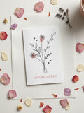 Minimalist Floral Mother's Day Card for Mum | Botanical Stationery (Includes Envelope) FLOWER DELIVERY