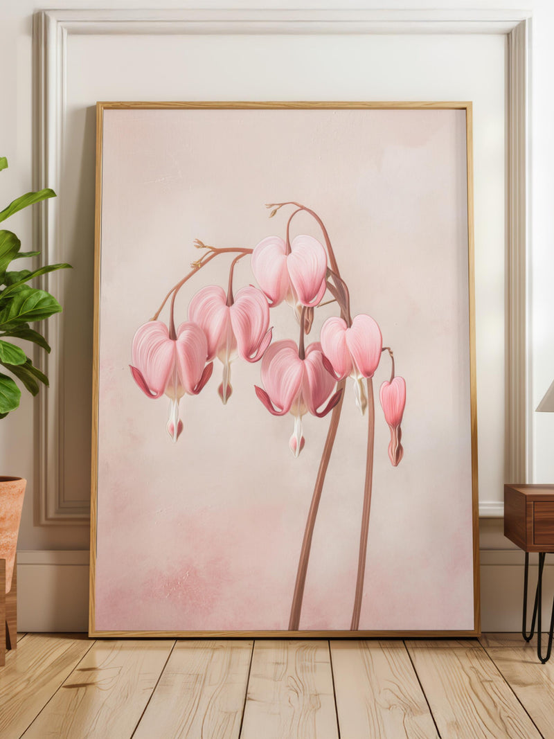 Bleeding Heart Poster - Pastel Style Botanical Wall Art -  Home Decor house warming flower