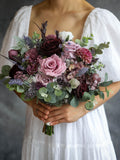 Mauve Silk Wedding Bouquet, Artificial Floral Arrangement silk flower