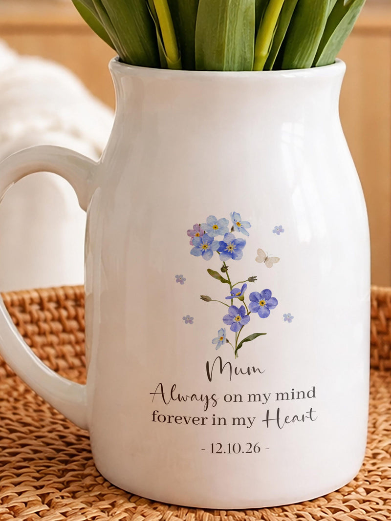 Personalised Memorial Vase - In Loving Memory Sympathy Gift -  Bereavement Keepsake sympathy flower