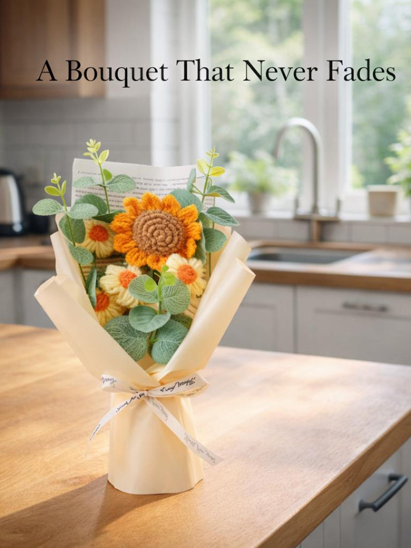 Crochet Flower Bouquet, Forever Flowers Gift, Cute Small Gift for Her, Mum or Nan, Hospital Gift, Handmade UK Gift, Anniversary Gift sympathy flower