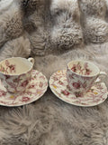 Copeland Spode ÒRosebud ChintzÓ Demi Cup & Saucer Sets x2 - Pings flower spore