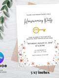 Editable Housewarming Invitation, Housewarming Party Invite, Modern Floral, Home Sweet Home, New Home Card, Printable Template house warming flower
