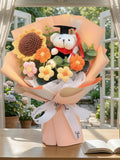 Handmade Knitted Graduation Bouquet Flower, Crochet Graduation Bouquet 2026, Crochet Flower Bear Bouquet,Graduation Gift for Friend Bouquet