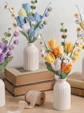 Crochet Tulip Bouquet, Knitted Flower Arrangement, Handmade Floral Gift for Mother, Graduation Gift, Spring Home Decor, Cottagecore Decor Bouquet