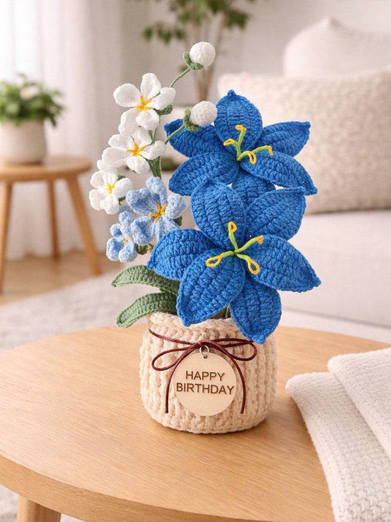 Teacher Gift Ð Crochet Flower Pot Bouquet Ð Teacher Appreciation Gift Ð Handmade Forever Flowers Ð Desk Decor ANNIVERSARY
