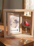 Custom Pet Photo Memorial Plaque, Cardinal Bird Suncatcher, Forget Me Not Pressed Flowers, Pet Memorial Gift sympathy flower