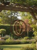 Flower of Life Wind Spinner, Sacred Geometry Garden Decor, Metal Outdoor Hanging Ornament sympathy flower
