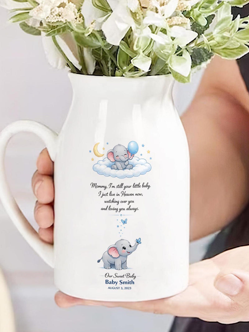 Personalized Baby Memorial Vase, Ceramic Flower Vase, Sympathy Gift sympathy flower