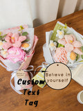 Crochet Flower Bouquet with Custom Tag,Knitted Floral Gifts for Mom Her Friend,Bride Spring Summer Sympathy Gifts,Eternal Flower Arrangement sympathy flower