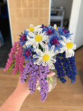 Beaded Flower Bouquet Floral Arrangement, Beaded Wire Sculpture, Artificial Flower Art for Home, Floral Deco Design, Gift for Flower Lovers, Bouquet