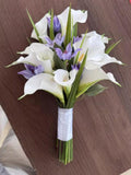 White Calla Lily & Purple Iris Wedding Bridal Bouquet wedding flower